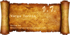 Varga Tercia névjegykártya